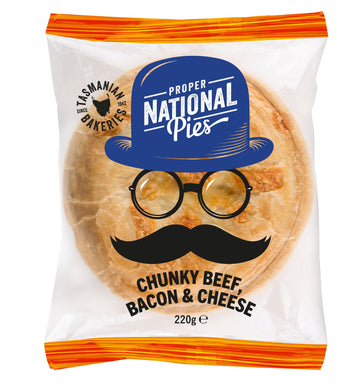National Pies Beef, Bacon & Cheese Pie 12x220g