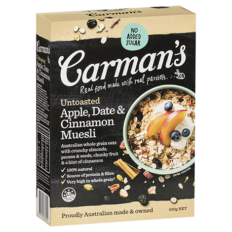Carman's Untoasted Apple, Date & Cinnamon Muesli 6x500g