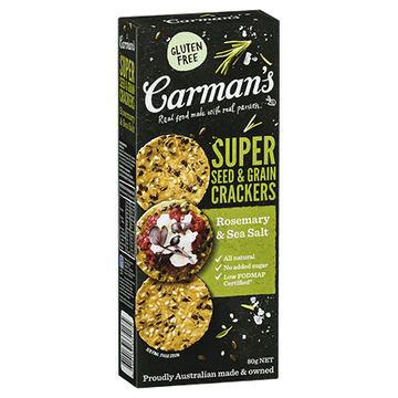 Carman's Rosemary & Sea Salt Super Seed & Grain Crackers 14x80g