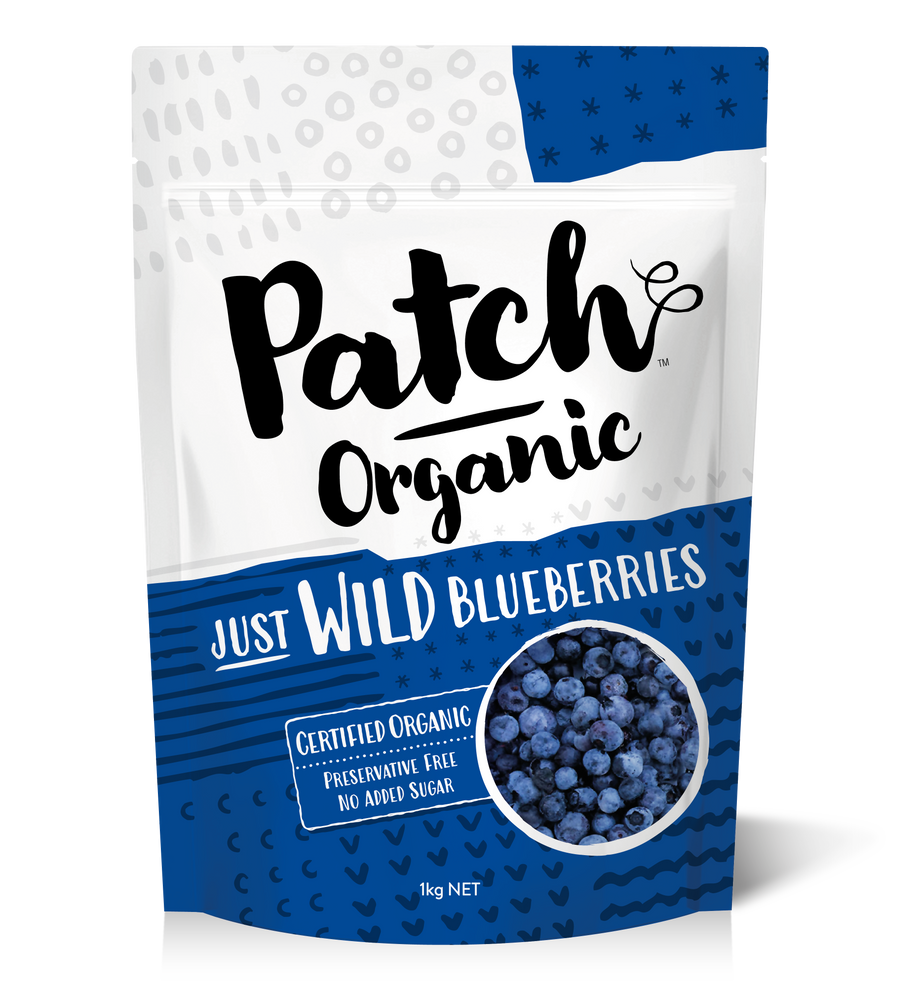 Patch Organic (1kg) WILD Blueberries 6x1kg