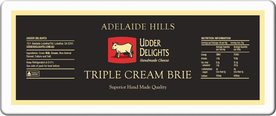 Adelaide Hills Triple Cream Brie Brick 2x900g