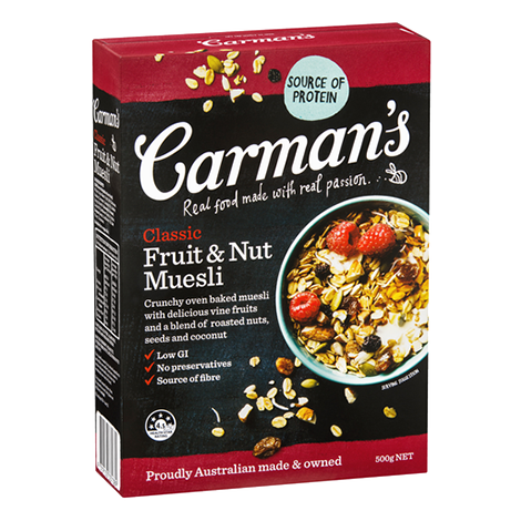 Carman's Classic Fruit & Nut Muesli - Bellco Group Fine Food Distributers