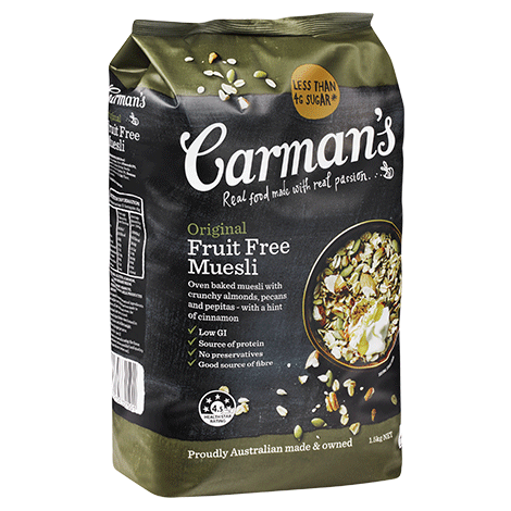Carman's Original Fruit Free Muesli 4x1.5kg