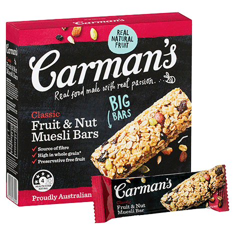 Carman's Classic Fruit & Nut Muesli Bars 6x270g