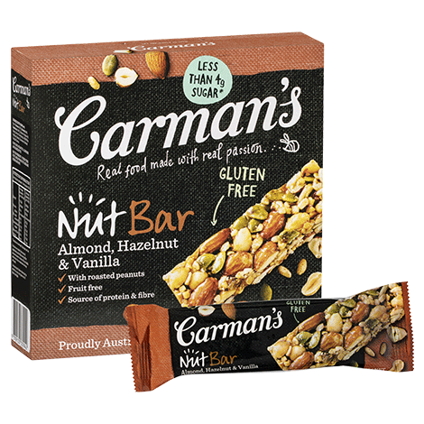 Carman's Almond, Hazelnut & Vanilla Nut Bars 6x175g
