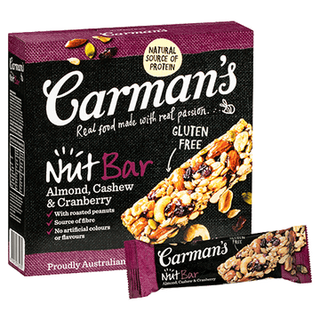 Carman's Almond, Cashew & Cranberry Nut Bars 6x175g