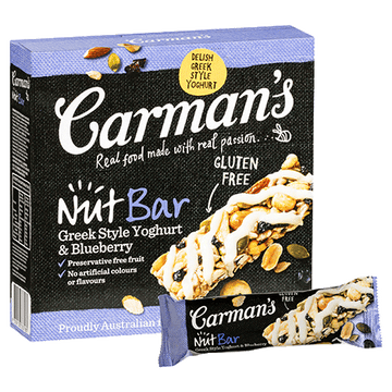 Carman's Greek Style Yoghurt & Blueberry Nut Bars 6x200g