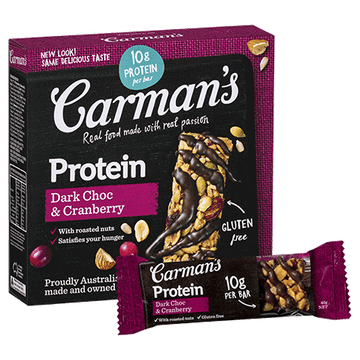 Carman's Dark Choc & Cranberry Gourmet Protein Bars - Bellco Group Fine Food Distributers