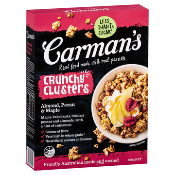 Carman's Almond, Pecan & Maple Clusters 5x500g