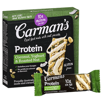 Carman's Protein Coconut, Yoghurt & Roasted Nut Bars 6x200g