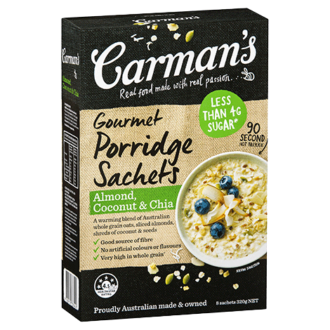 Carman's Almond, Coconut & Chia Porridge 6x320g