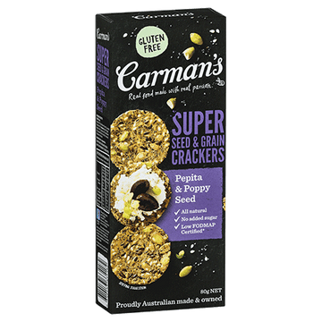 Carman's Pepita & Poppy Seed Super Seed & Grain Crackers 14x80g