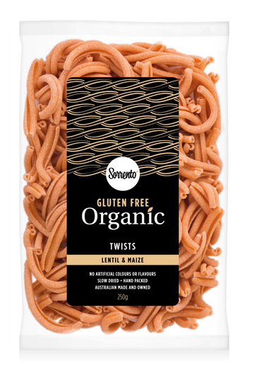 Sorrento Organic & Gluten Free Lentil Maize Twists 6x250g