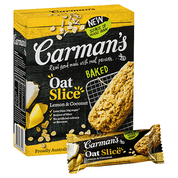 Carman's Lemon & Coconut Oat Slice 6x210g