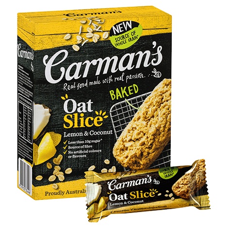 Carman's Lemon & Coconut Oat Slice 6x210g
