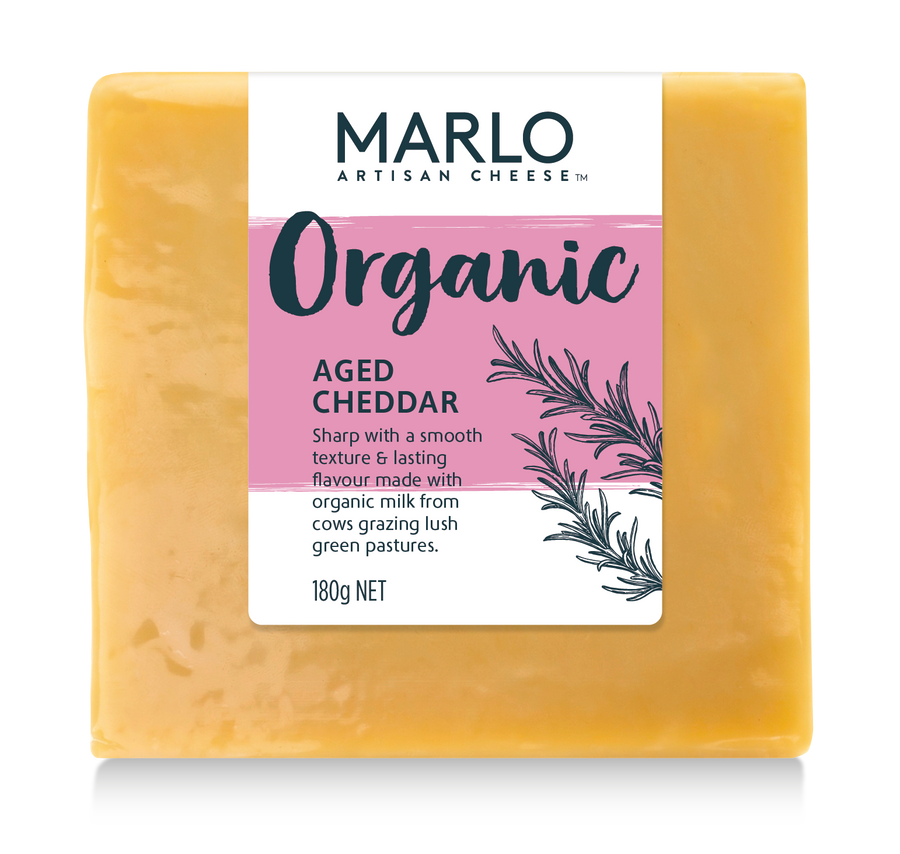 Marlo Organic Aged Cheddar 8x180g