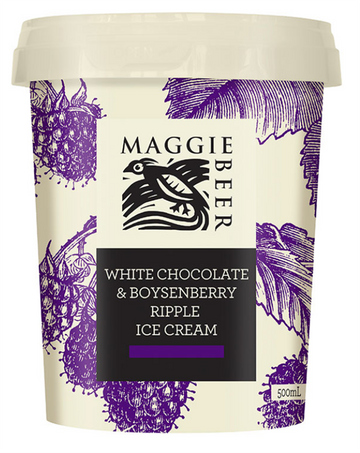 Maggie Beer White Chocolate & Boysenberry Ripple Ice Cream 6x500ml
