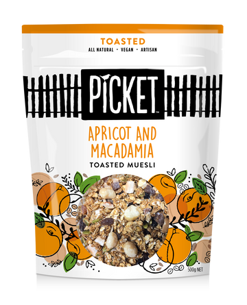 Picket Toasted Apricot & Macadamia Muesli 6x500g