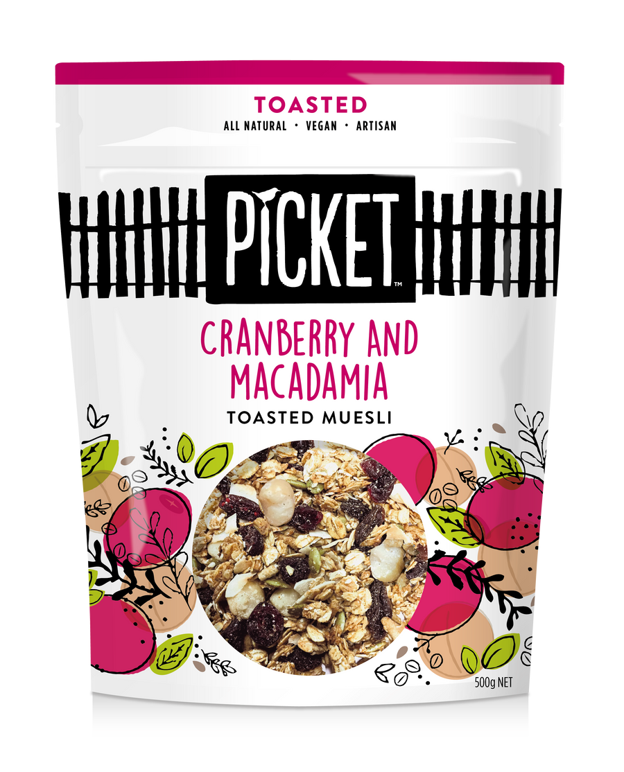 Picket Toasted Cranberry & Macadamia Muesli 6x500g